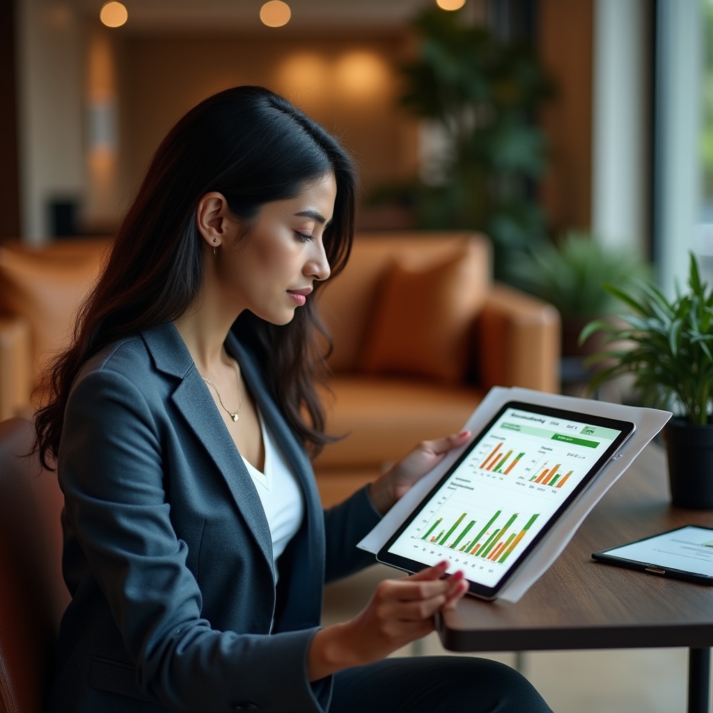 Analisi dati trimestrali su tablet per piccola impresa
